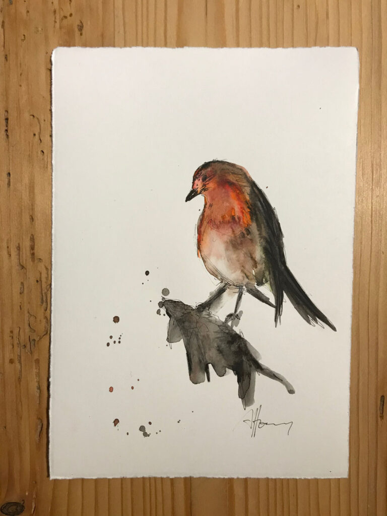 BIRDS & BOTANICALS III, One-Line-Drawing von Anselm Homey