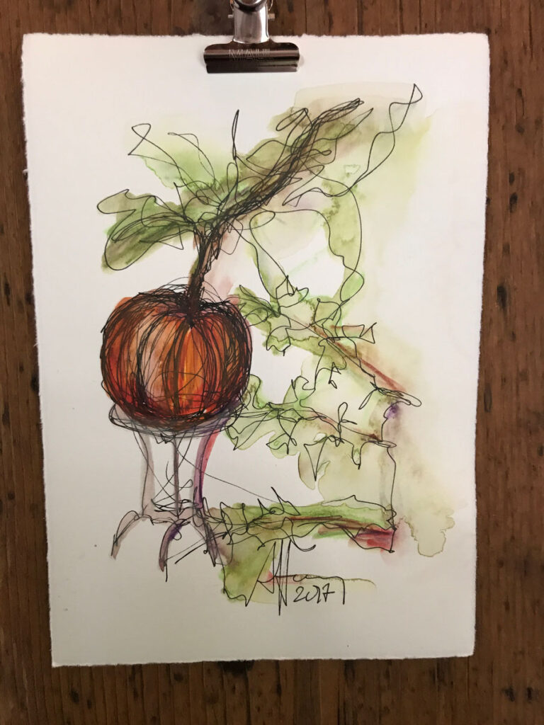 BIRDS & BOTANICALS IX, One-Line-Drawing von Anselm Homey