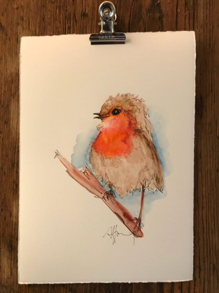 BIRDS & BOTANICALS VI, One-Line-Drawing von Anselm Homey