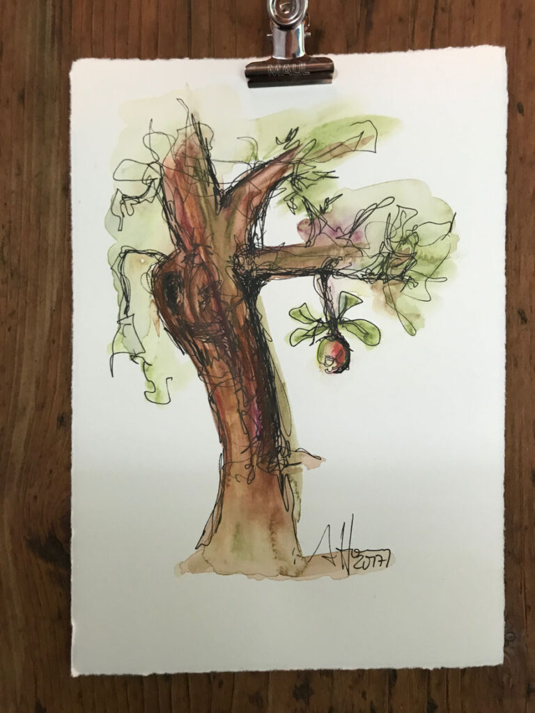 BIRDS & BOTANICALS X, One-Line-Drawing von Anselm Homey