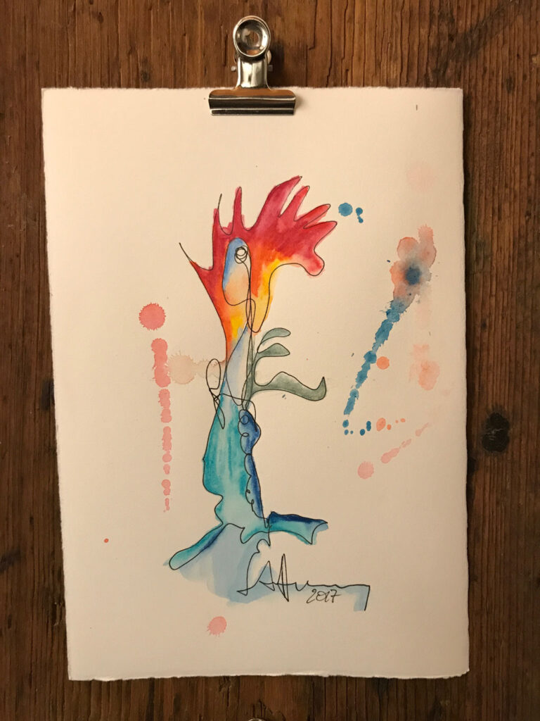 BIRDS & BOTANICALS XI, One-Line-Drawing von Anselm Homey