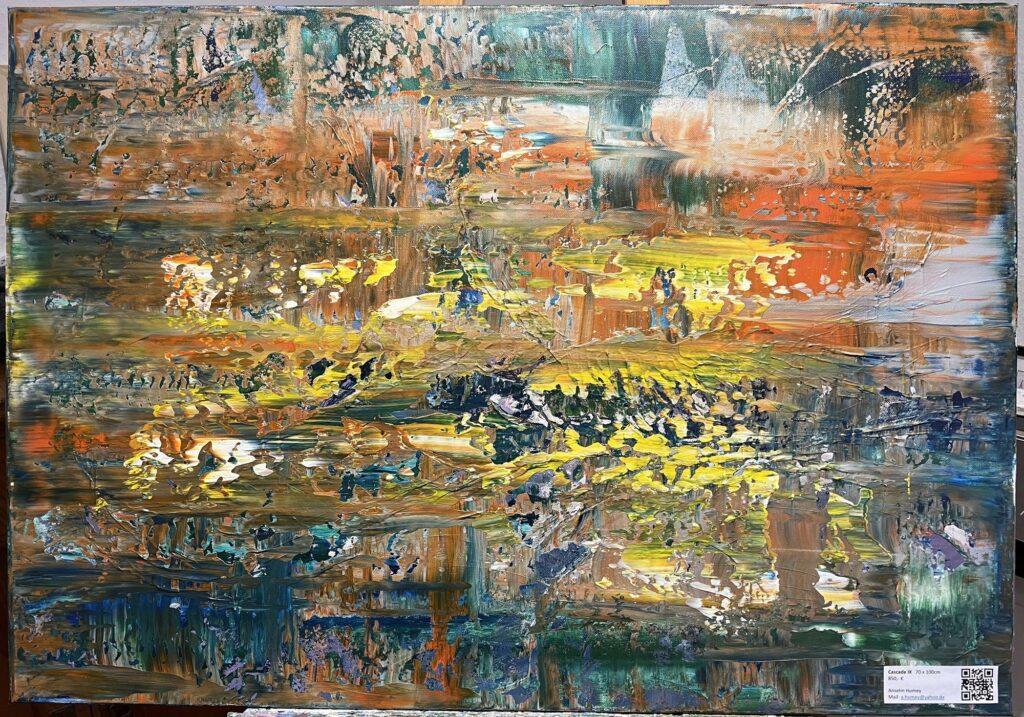 CASCADE IX, abstraktes Gemälde aus der Serie Cascade von Anselm Homey