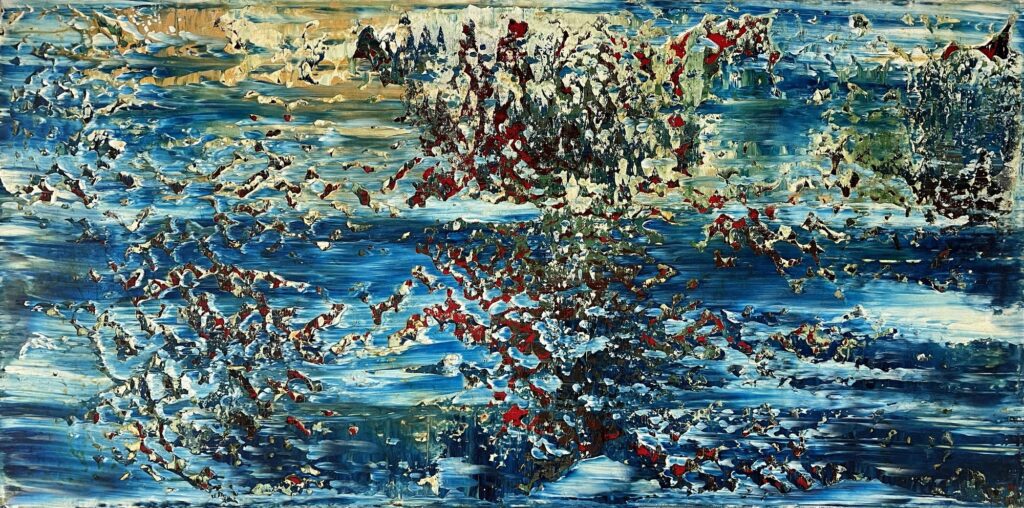 CASCADE VII, abstraktes Gemälde aus der Serie Cascade von Anselm Homey