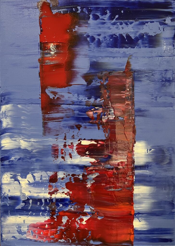 CASCADE X, abstraktes Gemälde aus der Serie Cascade von Anselm Homey