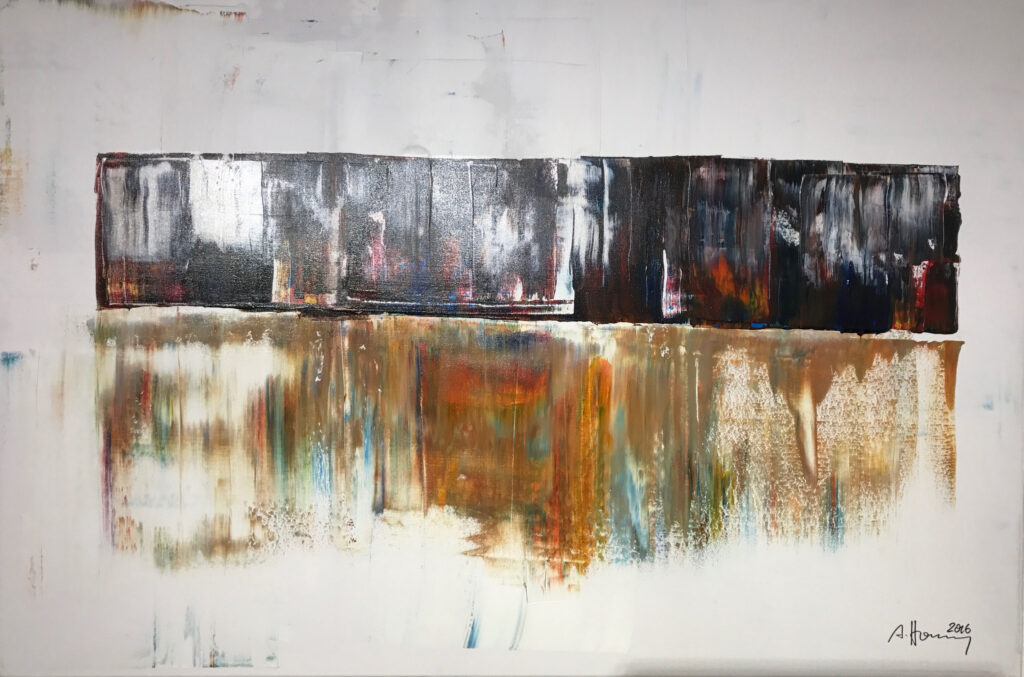 CITY REFLECTIONS I, abstraktes Gemälde aus der Serie City Reflections von Anselm Homey