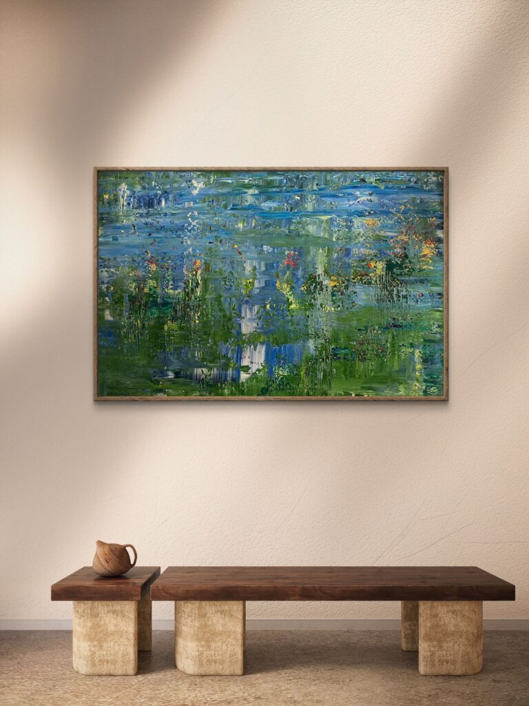WATERLILY XVI, abstraktes Gemälde aus der Serie Waterlily von Anselm Homey