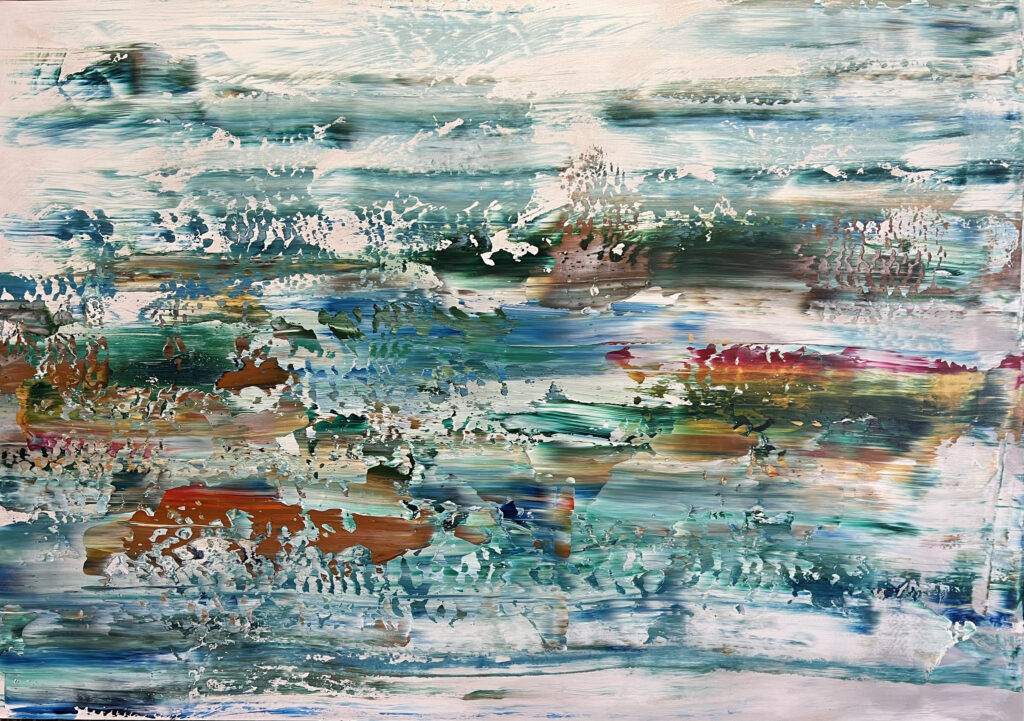 WATERLILY XX, abstraktes Gemälde aus der Serie Waterlily von Anselm Homey